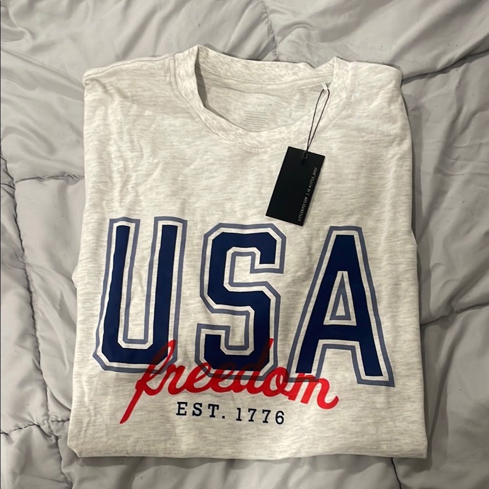 USA Freedom Graphic T-Shirt - White
